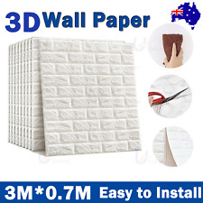 3M Rustic Brick Wallpaper 3D Stone Textured Wall Self Adhesive Roll HomeDecor AU
