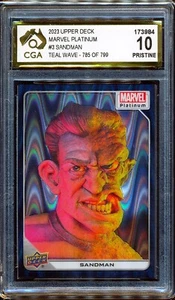 2023 Upper Deck Marvel Platinum Teal Wave #3 Sandman 785/799 CGA 10 - Bild 1 von 3