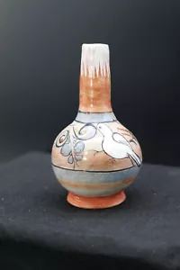 Vintage Handarbeit Tonala Keramik Vase handbemalt Vogel - Bild 1 von 10
