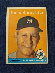 1958 Topps #142 Enos Slaughter VG New York Yankees HOF