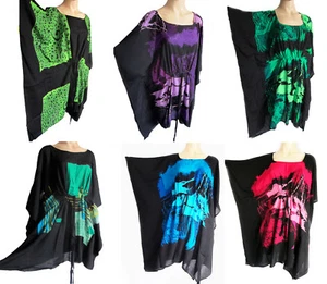 KAFTAN/PONCHO, tunic top beach wear, one size, fits large plus size up to UK 26 - Picture 1 of 24