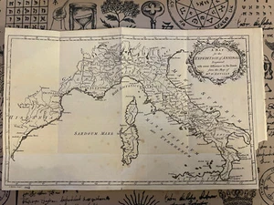 1772 Antike Karte von Italia Illustration Stahlstich? Gravur Kitchin - Bild 1 von 7