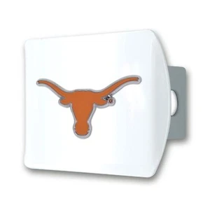 Texas Longhorns Hitch Cover - Heavy Duty White - 3.4" x 4" - Picture 1 of 3