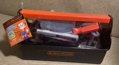 Ящик для инструментов Black and Decker Junior 10 инструментов и аксессуаров - Изображение 1 из 4