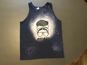 Bella Canvas Tank Top Womens Size M gray TIEDYE #1 MOM LIFE - Picture 1 of 4