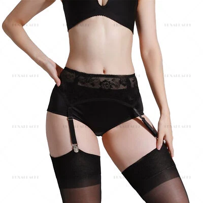 Luxallacki Transparenter Strumpfhalter Aus Hohler Spitze Mit 4 Trägern - Bild 1 von 4