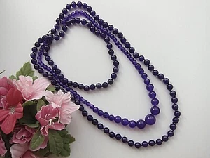 8 \10mm Russian Amethyst Purple Beads Necklace. Long Strands. 18" & 36" - Picture 1 of 43