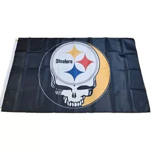 Grateful Dead Pittsburgh Steelers Flag Banner Football ●3x5 Ft FREE SHIPPING ● - Picture 1 of 2
