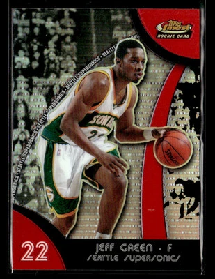 Jeff Green 2007-08 Finest #92 Refractors Seattle SuperSonics Foto 1 de 2