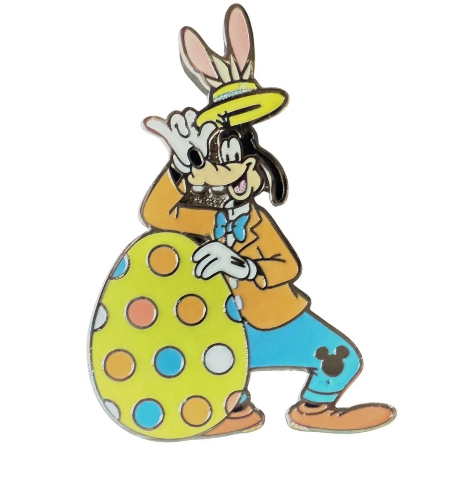 Disneyland Oculto Disney Mickey Goofy Huevo de Pascua 2025 Prendedor Conejito Amarillo Vacaciones Foto 1 de 1