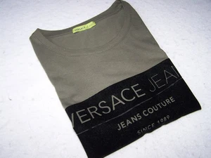Versace T-shirt Herren Gr. L 50-52 / Damen-Gr. XL Shirt dunkel-grün / khaki - Bild 1 von 6