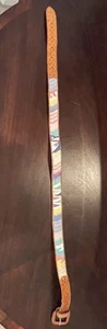 GUATEMALA BELT MULTICOLOR HAND WOVEN TEXTILE COTTON LEATHER BUCKLE Size 30 -#001 - Picture 1 of 5