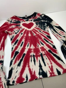 OTOMIX Women's Tie Dye Heart Thermal Top Long Sleeve Waffle Shirt Large USA - Picture 1 of 5
