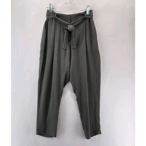 Zimmerman Dress Pants Size 1 (4-6) Paper Bag Tapered Leg Crop Gray Lightweight - Picture 1 of 12