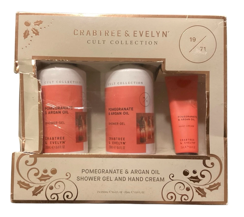 Crabtree & Evelyn Cult Collection Pomegranate Argan Oil Shower GEL Hand Cream