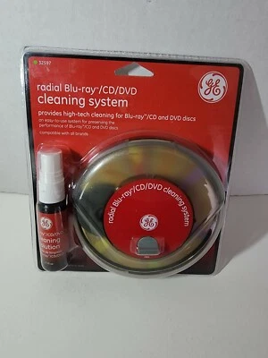 GE Radial Blu-ray/CD/DVD Audio Video Disc Cleaning System Model 32597 NIP New - Image 1 of 4