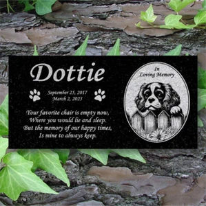 Personalisiertes Hundedenkmal - Granit Stein Haustier Grabmal - 6x12 - Dottie - Bild 1 von 10