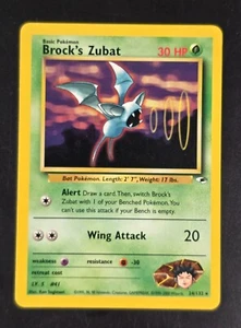 Brock's Zubat 024/132 Gym Heroes LP regolare Pokemon TCG spedizione VELOCE - Foto 1 di 10