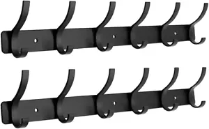 Coat Rack Wall Mounted,6 Coat Hooks for Hanging Coats,Metal Double Hook Rack Hoo - Picture 1 of 12