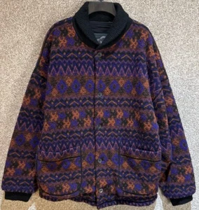 Vtg Missoni Sport Italy Mens Wool Native Aztec Button Up Coat Jacket Size Medium - Picture 1 of 16