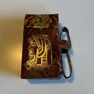 Estuche de cigarrillos egipcio soporte caja de tabaco con ranura para encendedor - Imagen 1 de 6