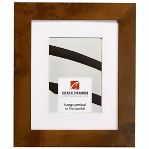 Craig Frames Innovations, 1.5" Brown Burl Picture Frame With a Mat - Picture 1 of 9