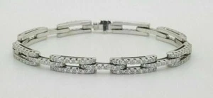 4Ct Round Cut Simulated Diamond Women's Tennis Bracelet 14K White Gold Plated - Picture 1 of 6