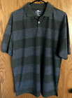 Red Rhino Striped Gray / Blue Polo Shirt Short Sleeve Cotton Blend Men Sz XL New