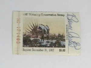 1987 Wyoming Conservation Hunting Fishing Stamp License Tag...Free Shipping! - Picture 1 of 1