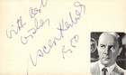 Oscar Karlweis Signed Auto 3x5 Index Card Three from the Filling