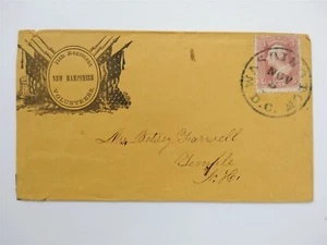 Civil War: Wash, DC 1860s 35th NH Regimental Patriotic Cover to Temple NH - Picture 1 of 2