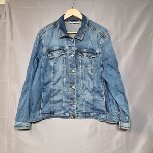 C&A Clockhouse Womens Denim Jacket Size 54 UK XL Blue Button Up - Picture 1 of 10