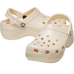 Crocs Classic Shimmer Platform Vanilla Clog Adult Women's Size 10 - Picture 1 of 7