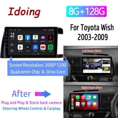 Android car stereo for TOYOTA WISH 2003-2009 Dual GPS Navigation Radio Bluetooth - Image 1 of 4