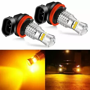 JDM ASTAR 2x H11 H16 3000K Amber Yellow 60W LED Fog Light Bulbs - Picture 1 of 11