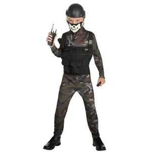 Boy Size S (4/6) Skull Commando Halloween Dress up / Role Play Costume for child - Picture 1 of 5