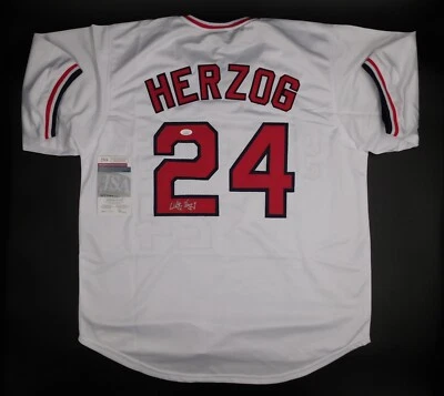 Whitey Herzog Signed Auto St Louis Cardinals White Baseball Jersey HOF JSA COA - Image 1 of 3