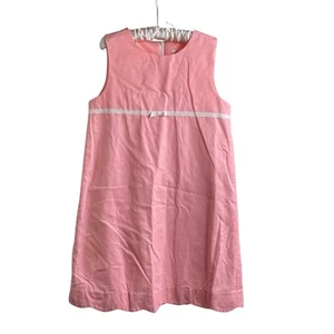Lilly Pulitzer Girls Pink Linen Dress Size 6 Bow Trim Preppy Old Money Summer - Picture 1 of 11