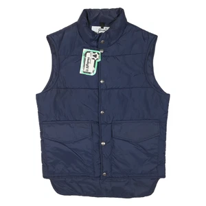 WOOLRICH Mens Blue Quilted Vest S Polyester Blend Puffer Button Closure Casual - Picture 1 of 6