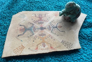 Tonnerres dans les secteurs entre médicaments peinture Sally T'Kai' argile art primitif - Photo 1/9