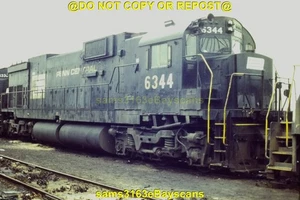 ORIGINAL SLIDE PENN CENTRAL RR ALCO C630 6344 FLATROCK MI 1971 - Picture 1 of 1