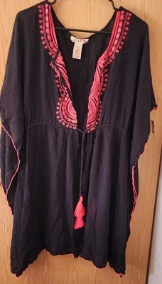 Traje de baño Ocean Pacific OP cubierta XL (15-17) negro rosa cordón  Foto 1 de 4