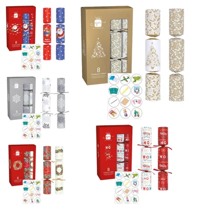 GIFTMAKER COLLECTION Christmas Crackers 8 x 12 Pack of 8 Party Dinner Table Decoration Novelty Gifts