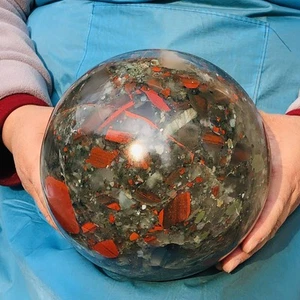 13.68LB African Bloodstone Sphere Orb Ball Marble KH3471 - Picture 1 of 16