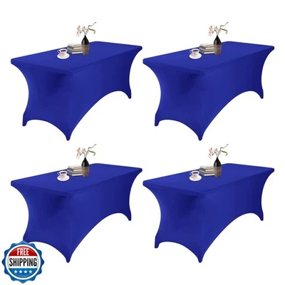 Paquete de 4 cubiertas de mesa impermeables eccwai de spandex de 6 pies, spandex de 6 pies de agua Foto 1 de 4