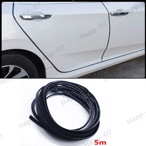 Carbon Fiber Car Door Edge Guard U Shape Trim Seal Protector Strip Black 5M - Afbeelding 1 van 11