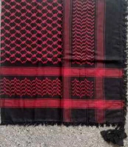 Shemagh Scarf Palestine Style Black Red Brand Cotton Polyester Blend Scarf - Bild 1 von 5