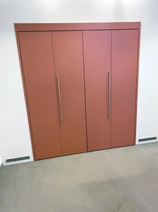 Garderobetür, Falttür Pastille rot-braun Farbe, B x 185cm (2 x 90cm) H x 210cm - Bild 1 von 4