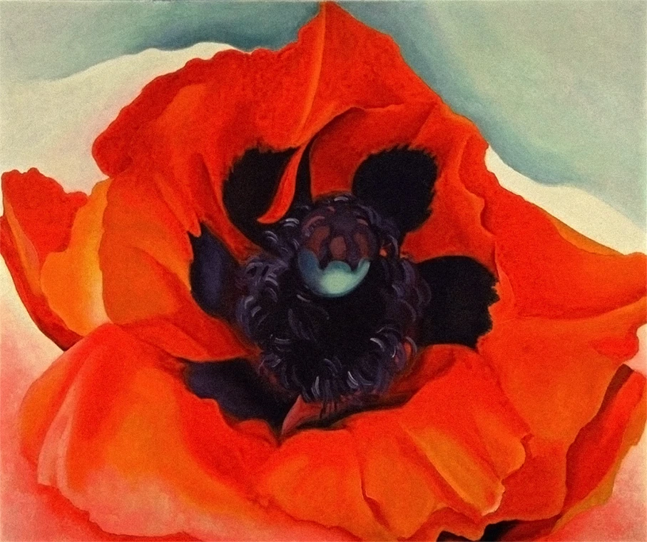 GEORGIA O'KEEFFE POPPY 1927  PRECISIONISM ABSTRACT ART GICLEE PRINT FINE  CANVAS - Image 1 of 1