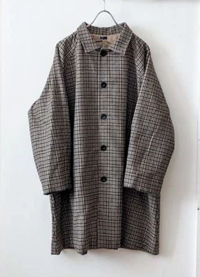 ICHI / ICHI Antiquites Wool blend Houndstooth Coat Brown MINT - Image 1 of 4